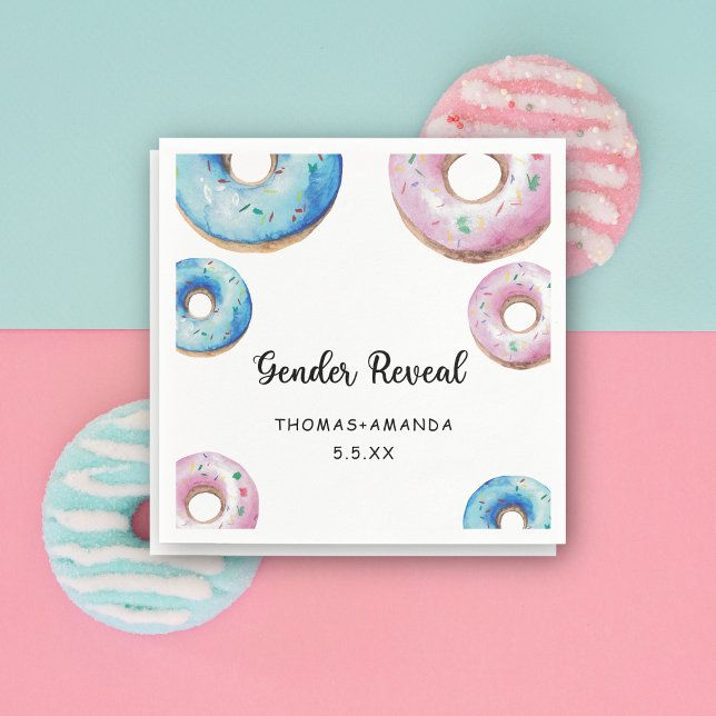 Boy or girl we doughnut know gender reveal napkin (Creator Uploaded)
