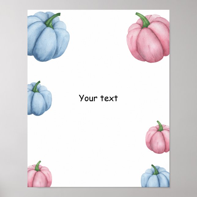 Boy or girl we PUMPKIN gender reveal your message Poster (Front)