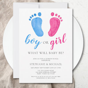 Boy Or Girl What Will Baby Be Gender Reveal Invitation