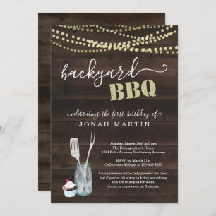 Boy or Girl's Birthday Party Backyard BBQ Invitation