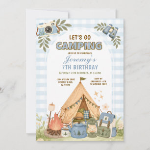 Boy Outdoor Adventure Camp Party Birthday Invitation