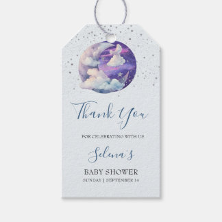 Boy Over the Moon Modern Baby Shower Gift Tags