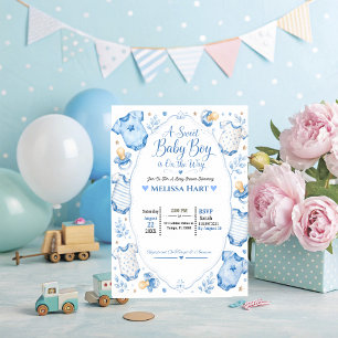 Boy Pacifiers Baby Shower Invitation