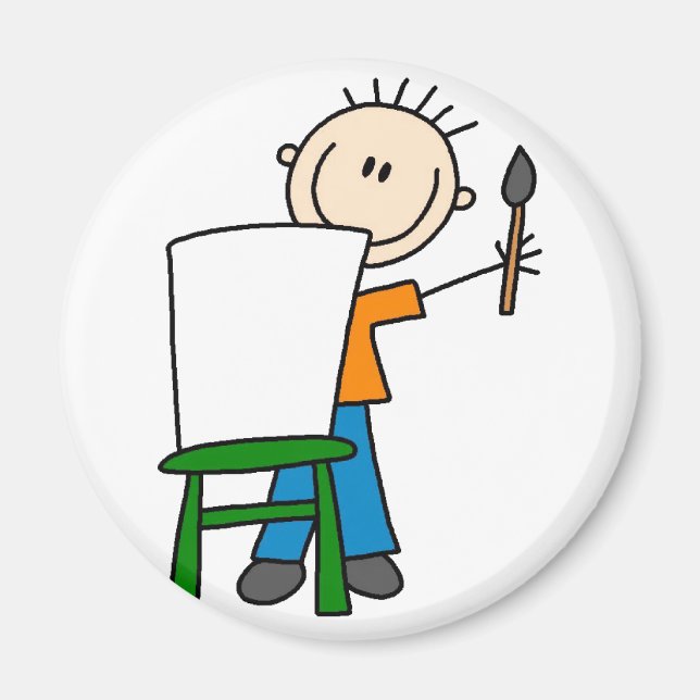 Boy Painting School Magnet (Front)