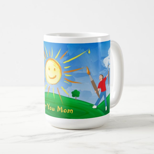 Boy Painting Skies Coffee Mug (Front Right)
