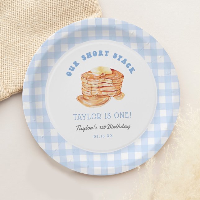 Boy Pancake Breakfast Birthday Party Paper Plate (Creator Uploaded)