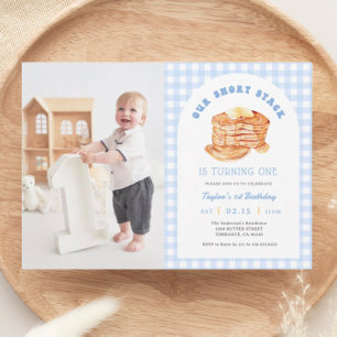 Boy Pancake Breakfast Birthday Party Photo Invitation
