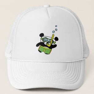 Boy Panda in Swimsuit Snorkling Trucker Hat