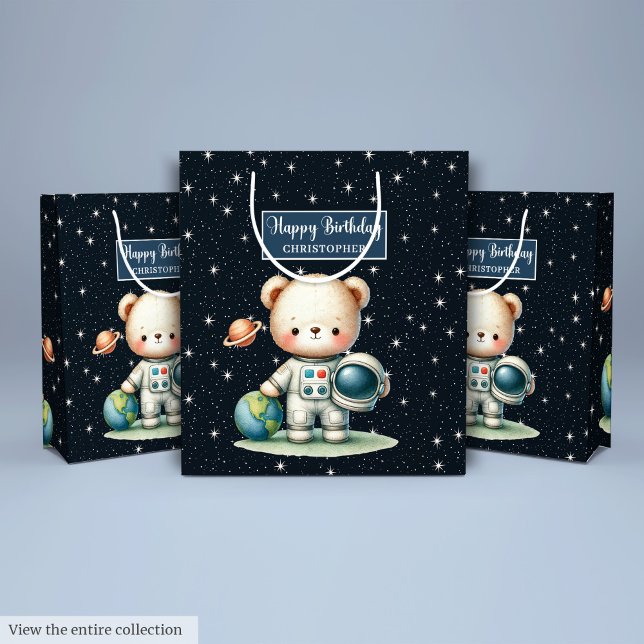 Boy Party Gift Bag with Cute Astronaut Teddy (Boy Party Gift Bag with Cute Astronaut Teddy)