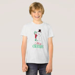 Boy peeking around snowman Tri-Blend shirt<br><div class="desc">Celebrate the pure, unbridled joy of a snow day with this delightful graphic featuring a child's successful snowman creation! Surrounded by flurries of happy snowflakes, the image is bursting with the playful, energetic fun of winter. This design captures that wonderful feeling of excitement and accomplishment that comes with building a...</div>
