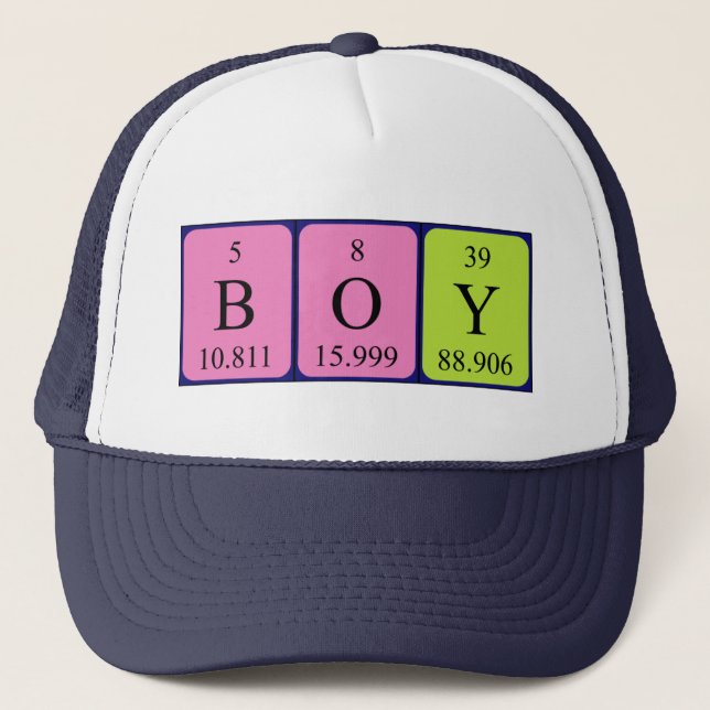Boy periodic table name hat (Front)