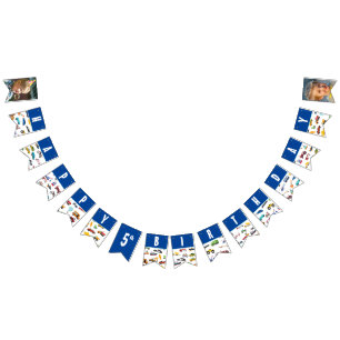 Boy Photo Cars Vehicle Pattern Kid Birthday Party Bunting