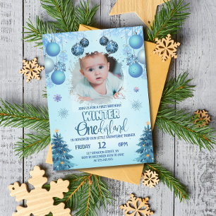 Boy Photo Winter Wonderland for Boy Invitation