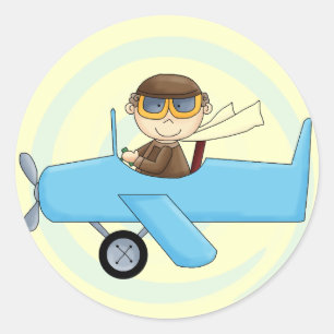 Boy Pilot Tshirts and Gifts Classic Round Sticker