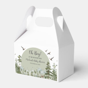 Boy Pine Tree Forest Mountain Baby Shower Favour Box