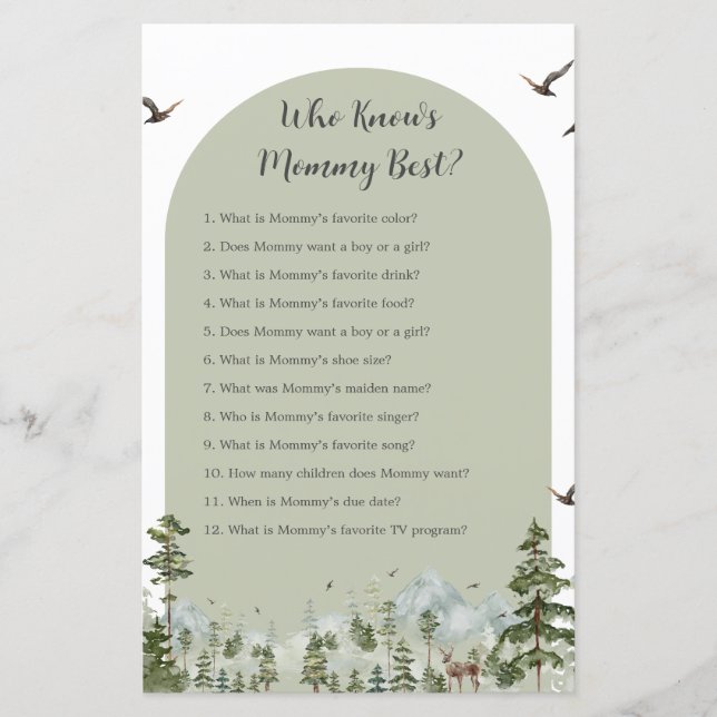 Boy Pine Tree Forest Mountain Who Know Mummy Best (Front)