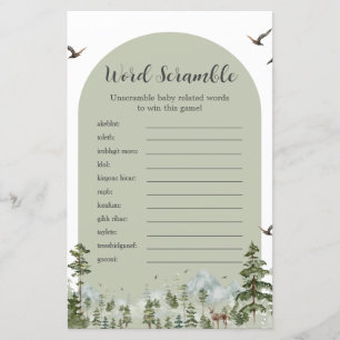 Boy Pine Tree Forest Mountain Word Scramble Game