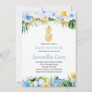 Boy Pineapple Baby Shower Invitation