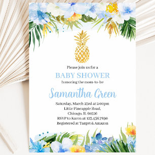 Boy Pineapple Baby Shower Invitation