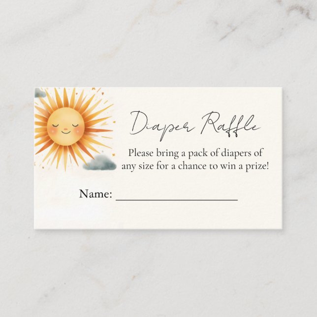 Boy Pink Unique Sky Cloud Sunshine Baby Shower Enclosure Card (Front)