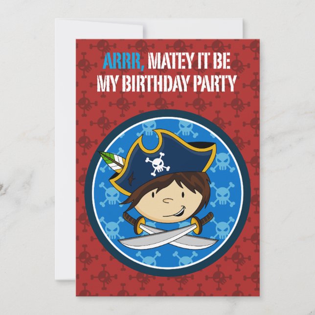 Boy Pirate Captain Party Invite (Front)