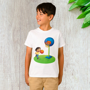 Boy Playing Basketball Boys T-Shirt