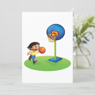 Boy Playing Basketball Invitations