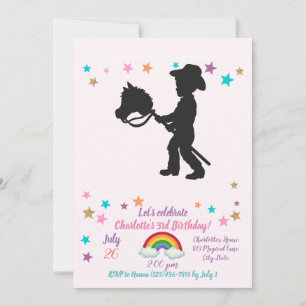 Boy Playing Cowboy - Choose background colour Invitation