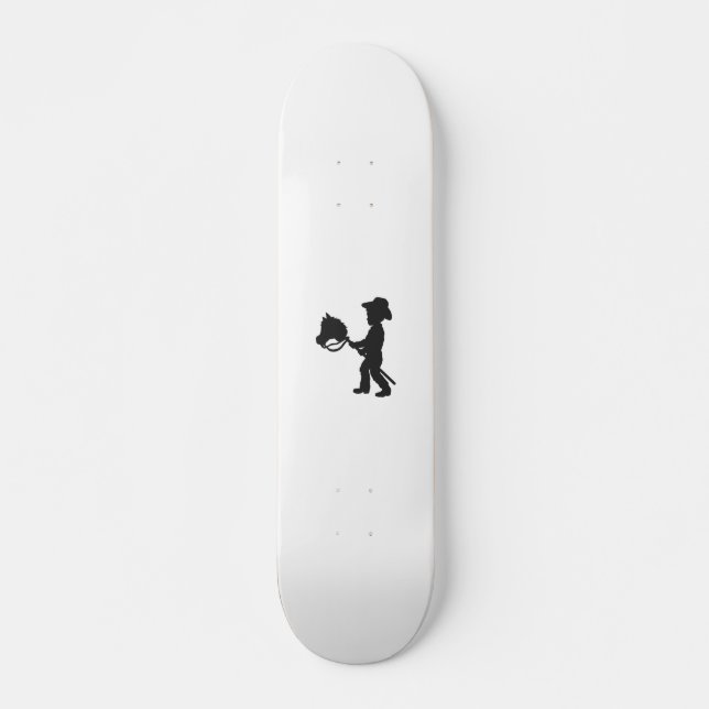 Boy Playing Cowboy - Choose background colour Skateboard (Front)