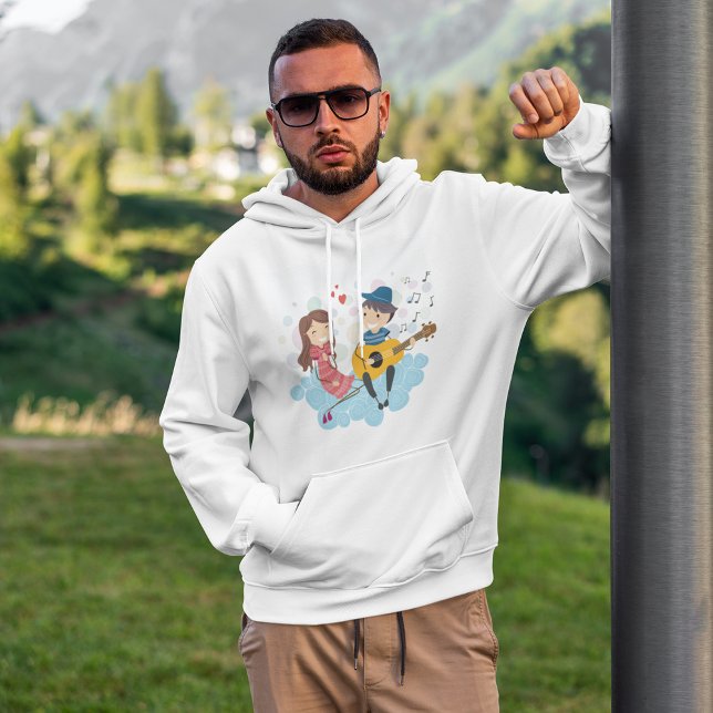 Boy Playing Guitar for Girl Love and Music  Hoodie (Creator Uploaded)