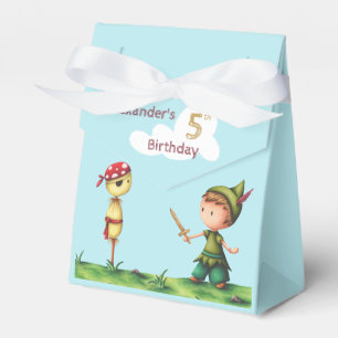 Boy Playing Pirates with Scarecrow Pirate Birthday Favour Box