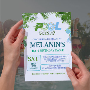 Boy Pool Party Invitation – Cool Dude Birthday