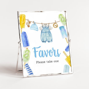 Boy Popsicle Baby Shower Favours Poster