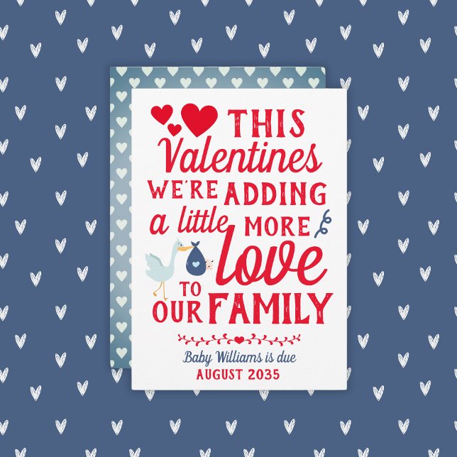 Boy Pregnancy Announcement Valentine's Day Card (Boy Pregnancy Announcement Valentine's Day Card
)
