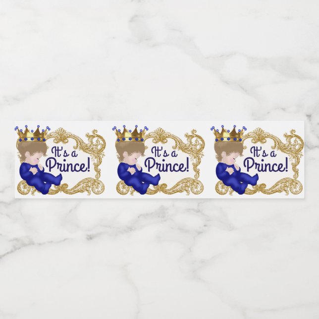 Boy Prince Baby Shower Water Bottle Labels (Single Label)