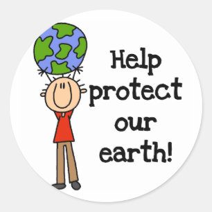 Boy Protect Our Earth T-shirts and Gifts Classic Round Sticker