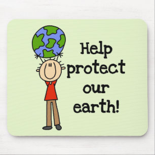 Boy Protect Our Earth T-shirts and Gifts Mouse Mat