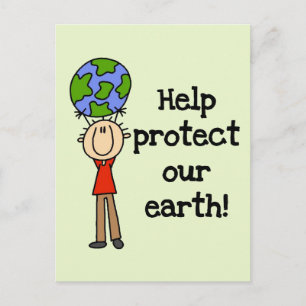 Boy Protect Our Earth T-shirts and Gifts Postcard