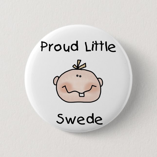 Boy Proud Swedish Baby 6 Cm Round Badge (Front)