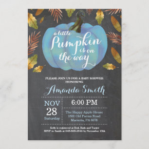Boy Pumpkin Fall Baby Shower Chalkboard Invitation