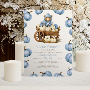 Boy Pumpkin Harvest Autumn Baby Shower Invitation