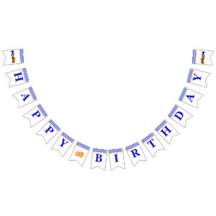 Boy Pumpkin Patch Tractor Blue Birthday Banner