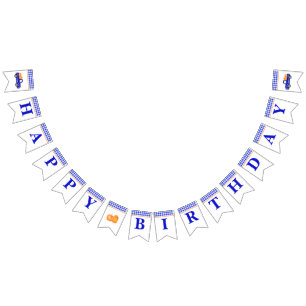 Boy Pumpkin Patch Truck Blue Happy Birthday Banner