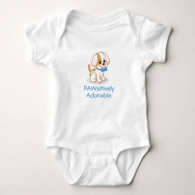 Boy Puppy Dog with Blue Bow Tie Bodysuit (Front)