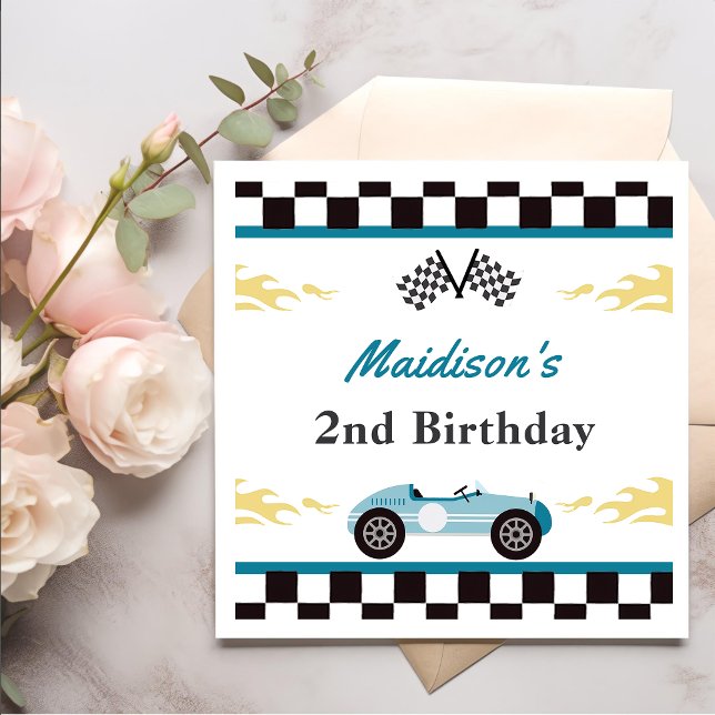 Boy Race Car Birthday Party Napkin (Creator Uploaded)