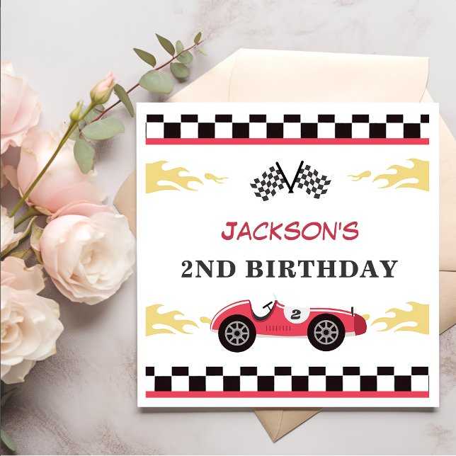  Boy Race Car Birthday Party Napkin (Creator Uploaded)