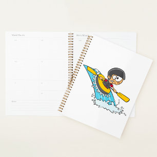 Boy Rafting The Rapids Spiral Planner