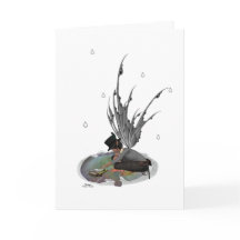 Boy Rain Fairy With Frog Birthday Card