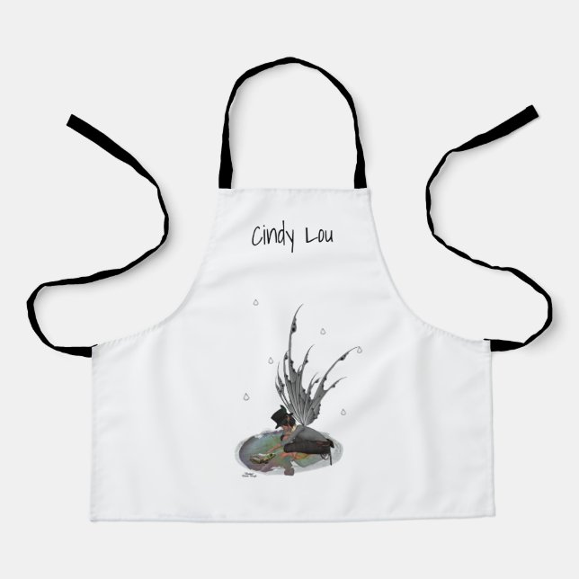 Boy Rain Fairy With Frog Children's Apron (Front)