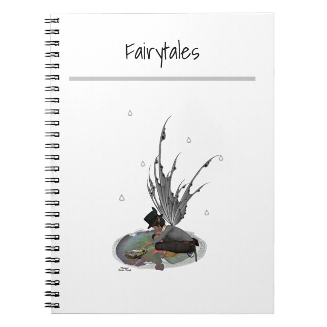 Boy Rain Fairy With Frog Spiral Notebook (Front)